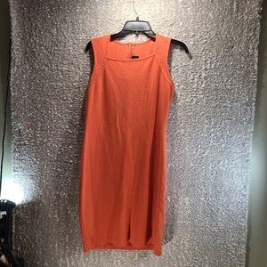 St. John Boutique Wool Blend Square Neck Shift Dress Sleeveless Size 10 Back Zip